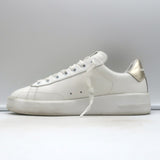 Golden Goose Purestar Sneakers White & Gold Metallic Leather Size 39