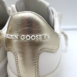 Golden Goose Purestar Sneakers White & Gold Metallic Leather Size 39
