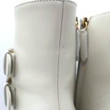 Gucci Kensington GG Supreme Crystal Buckle Boots Cream Canvas & Leather Size 38