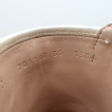 Gucci Kensington GG Supreme Crystal Buckle Boots Cream Canvas & Leather Size 38
