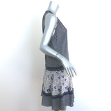 Rebecca Taylor Sleeveless Mini Dress Navy Floral Print Silk Size 8