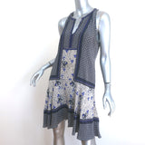 Rebecca Taylor Sleeveless Mini Dress Navy Floral Print Silk Size 8