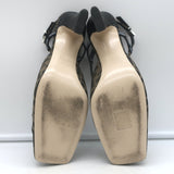 Fendi FFreedom Slingback Pumps Tobacco Zucca Canvas Size 38