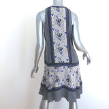 Rebecca Taylor Sleeveless Mini Dress Navy Floral Print Silk Size 8
