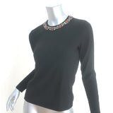 Ralph Lauren Collection Jewel-Neck Sweater Black Stretch Cashmere Size Medium