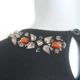 Ralph Lauren Collection Jewel-Neck Sweater Black Stretch Cashmere Size Medium