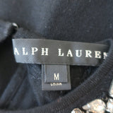 Ralph Lauren Collection Jewel-Neck Sweater Black Stretch Cashmere Size Medium