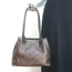 Bottega Giotti Woven Medium Shoulder Bag Gold Metallic & Brown Leather NEW
