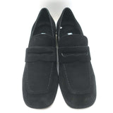 Prada Jewel-Heel Penny Loafer Pumps Black Suede Size 38.5