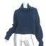 T by Alexander Wang Cowl Neck Cropped Sweater Navy Stretch Wool Size Large