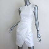 L'Agence Pleated-Side Sleeveless Mini Dress White Stretch Cotton Size 2