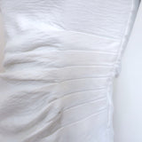 L'Agence Pleated-Side Sleeveless Mini Dress White Stretch Cotton Size 2