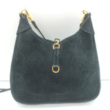 Hermes Micro Trim Crossbody Bag Black Suede