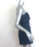 Alexis Martyna Strapless Denim Romper Indigo Stretch Cotton Size Extra Small