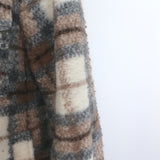 Isabel Marant Etoile Gaston Plaid Shirt Jacket Brown/Cream Wool-Blend Size 42