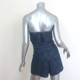 Alexis Martyna Strapless Denim Romper Indigo Stretch Cotton Size Extra Small