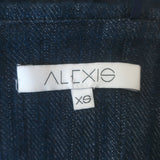 Alexis Martyna Strapless Denim Romper Indigo Stretch Cotton Size Extra Small