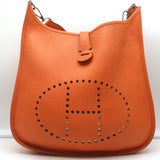 Hermes 2008 Evelyne II GM Hobo Orange Leather Crossbody Bag