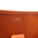 Hermes 2008 Evelyne II GM Hobo Orange Leather Crossbody Bag