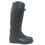 Hermes Jumping Boots Black Leather Size 39 Flat Riding Boots