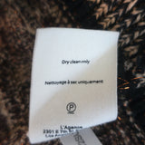 L'Agence Jenni Lurex Waffle Stitch Puff Sleeve Cardigan Brown/Copper Size Large