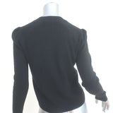 Veronica Beard Pearson Button-Embellished Sweater Black Wool Size Extra Small