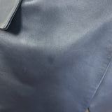 Veronica Beard Miller Leather Double Breasted Dickey Jacket Navy Size 8 NEW