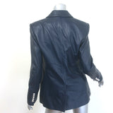 Veronica Beard Miller Leather Double Breasted Dickey Jacket Navy Size 8 NEW