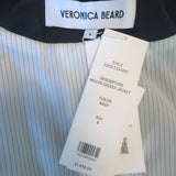 Veronica Beard Miller Leather Double Breasted Dickey Jacket Navy Size 8 NEW