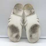 Chanel 19C CC Chain-Trimmed Crisscross Slide Sandals White Leather Size 38