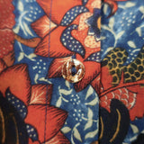 Ulla Johnson Ivette Ruffled Button-Up Blouse Blue/Red Floral Print Silk Size 10