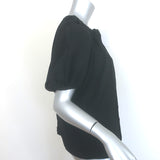 Ulla Johnson Marcelena Tie-Neck Top Black Crepe Size 4 Puff Sleeve Blouse