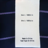 L'Agence Tyler Striped Button-Down Blouse Navy/Lilac Silk Satin Size Medium