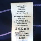 L'Agence Tyler Striped Button-Down Blouse Navy/Lilac Silk Satin Size Medium