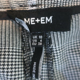 ME+EM Side-Stripe Houndstooth Drawstring Pants Gray/Light Blue Size US 6