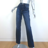 L'Agence Ruth High Rise Straight Leg Jeans Dark Indigo Stretch Denim Size 28