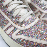 Jimmy Choo Hawaii Glow in the Dark Glitter Low Top Sneakers Pink/White Size 38