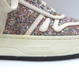 Jimmy Choo Hawaii Glow in the Dark Glitter Low Top Sneakers Pink/White Size 38