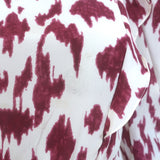Isabel Marant Etoile Yoana Ruffle Mini Dress White/Burgundy Printed Silk Size 38
