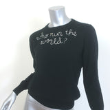 Lingua Franca Who Run The World Cashmere Sweater Black Size Extra Small