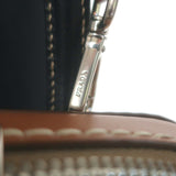 Prada City Stitch Pyramid Satchel Brown & Black Leather Medium Crossbody Bag