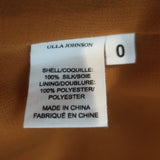 Ulla Johnson Flutter Sleeve Midi Dress Anika Ochre Printed Silk Georgette Size 0