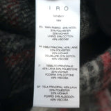 IRO Minksy Oversized Plaid Jacket Gray/Red Wool-Blend Size 34