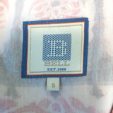 Bell Lola Tassel-Tie Mini Dress Red/White Floral Print Cotton-Silk Size Small