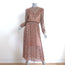 Ted Baker Debbix Ruffle Midi Dress Gold/Multi Metallic Printed Size 3 NEW