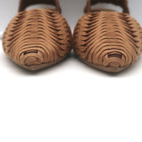 Stella McCartney Basket Weave Slingback Wedge Pumps Sienna Brown Size 38