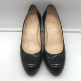 Christian Louboutin New Simple 85 Platform Pumps Black Patent Leather Size 41.5