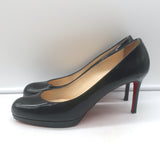 Christian Louboutin New Simple 85 Platform Pumps Black Patent Leather Size 41.5