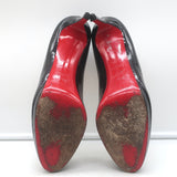 Christian Louboutin New Simple 85 Platform Pumps Black Patent Leather Size 41.5