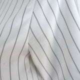 Christian Dior Striped Button-Up Shirt Cream Silk Size US 6 Short Sleeve Blouse